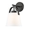 Z-Lite Z-Studio Wall Sconce, 1-Light, 8 In.W x 8.75 In.L x 12.75 In.H, Matte Black/Ivory 743-1S-MB - alternate 8